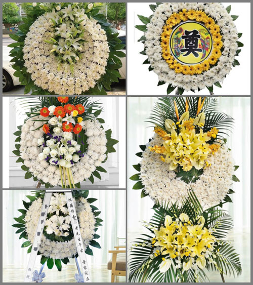 山东莱芜莱城区茶业口镇上迷马镇村花圈速递